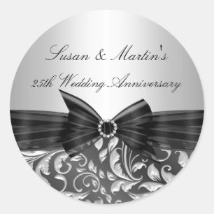 Autocollant Floral Leaf 25e Anniversaire de Mariag