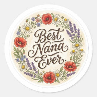 Autocollant floral Meilleure Nana Incroyable Fleur
