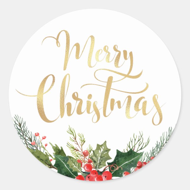 Autocollant floral or de l'écriture florale modern (Devant)