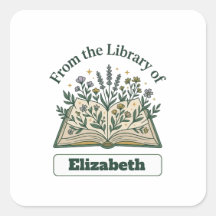 Autocollant floral personnalisé de bibliothèque