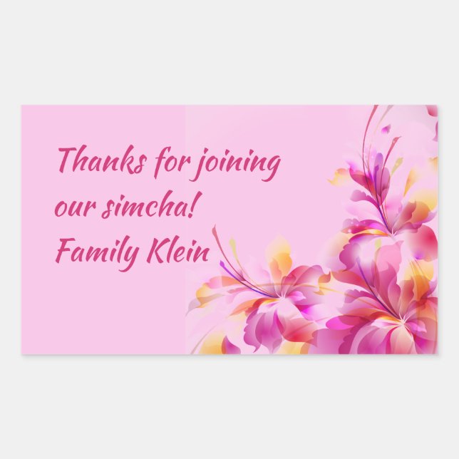 Autocollant Floral Personnalisé Pour Les Forfaits  (Devant)