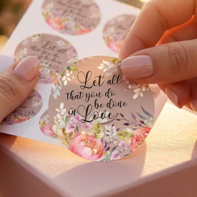 Autocollant floral « Que tout ce que vous faites s (Créateur téléchargé)