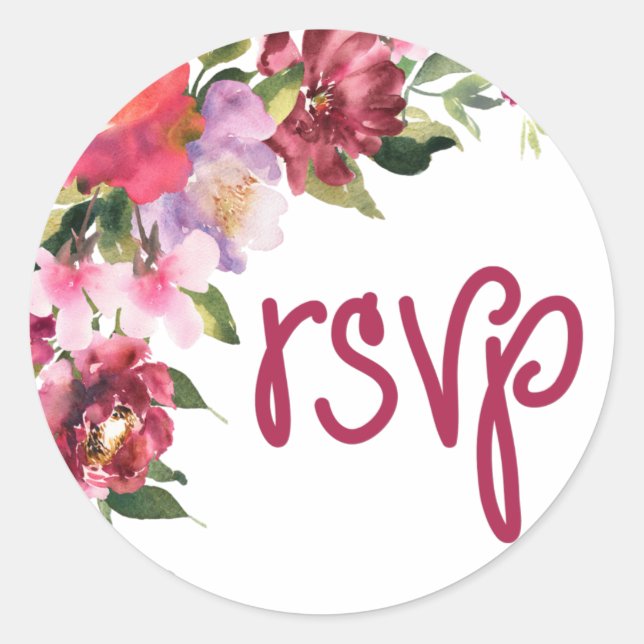 Autocollant floral RSVP (Devant)