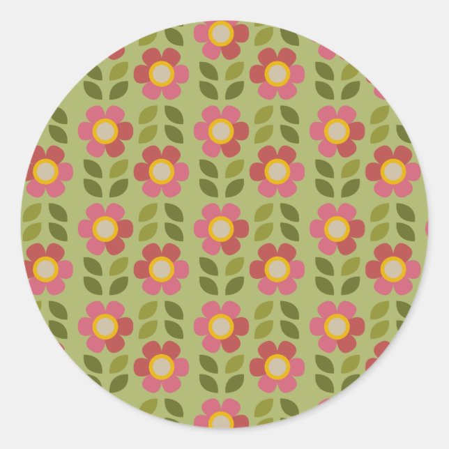 Autocollant floral vert et rose - Bloom & Stick (Devant)