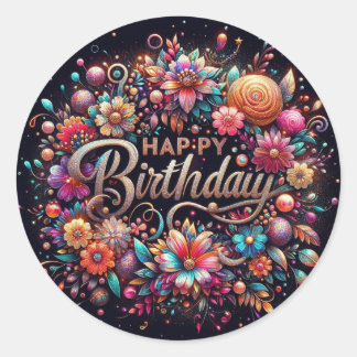 Autocollant floral vibre pour l'anniversaire