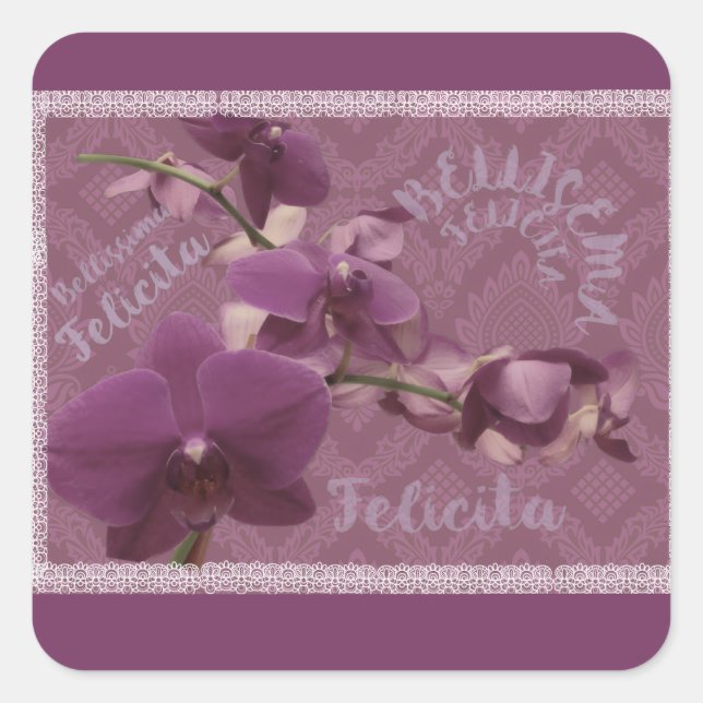 Autocollant floral vintage (Devant)