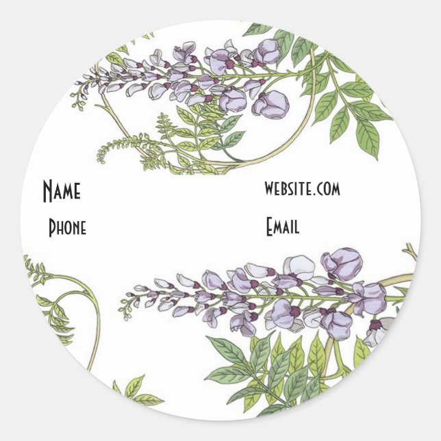 Autocollant Floral Vintage Lavande Blanc (Devant)