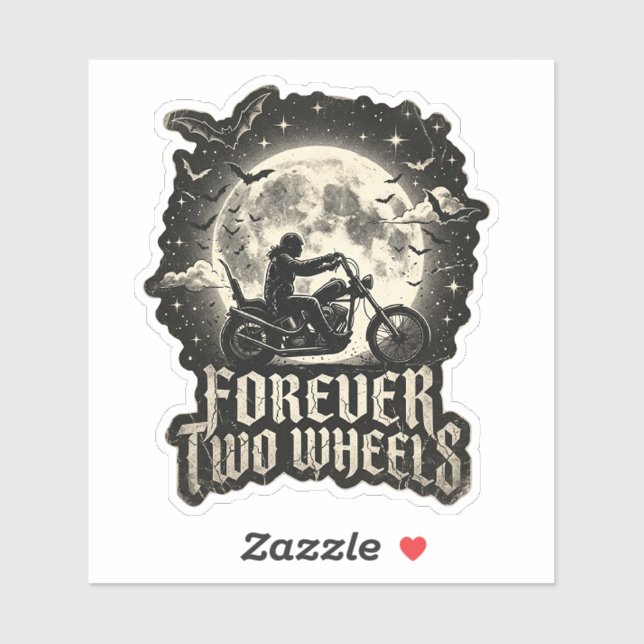 Autocollant Forever Two Wheels Full Moon Bat (Feuille)