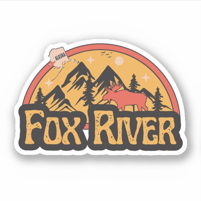 Autocollant Fox River, Alaska (Devant)