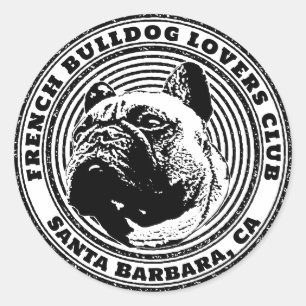 Autocollant français bulldog avec champ de texte