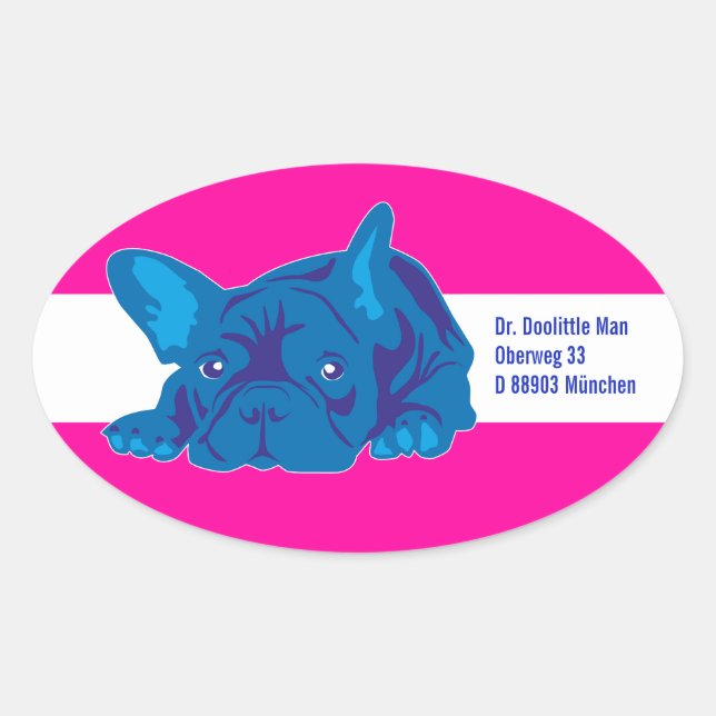 Autocollant français Bulldog avec texte (Devant)