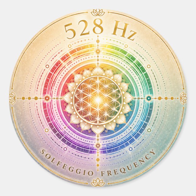 Autocollant Fréquence Solfeggio 528 Hz  (Devant)