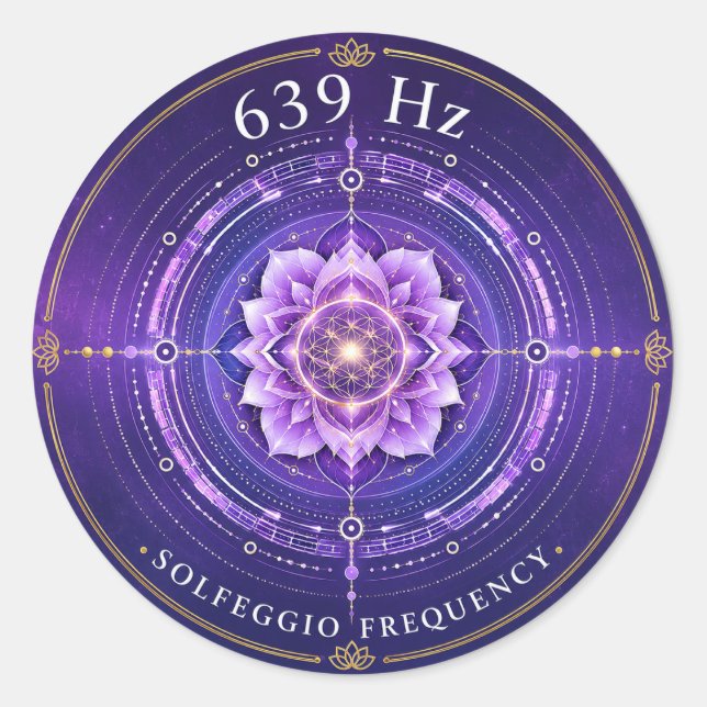 Autocollant Fréquence Solfeggio 639 Hz (Devant)