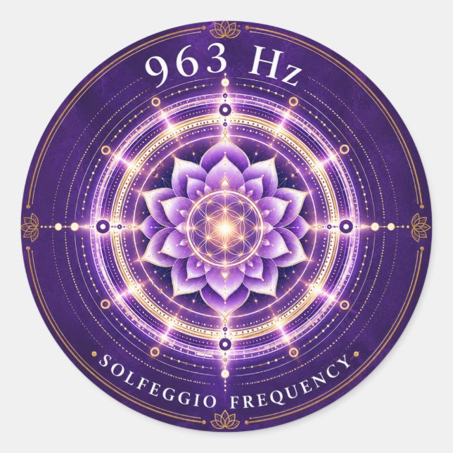 Autocollant Fréquence Solfeggio 963 Hz (Devant)