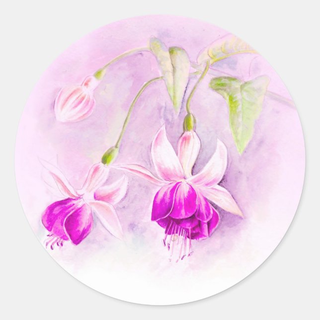 Autocollant fuchsia violet et rose (Devant)