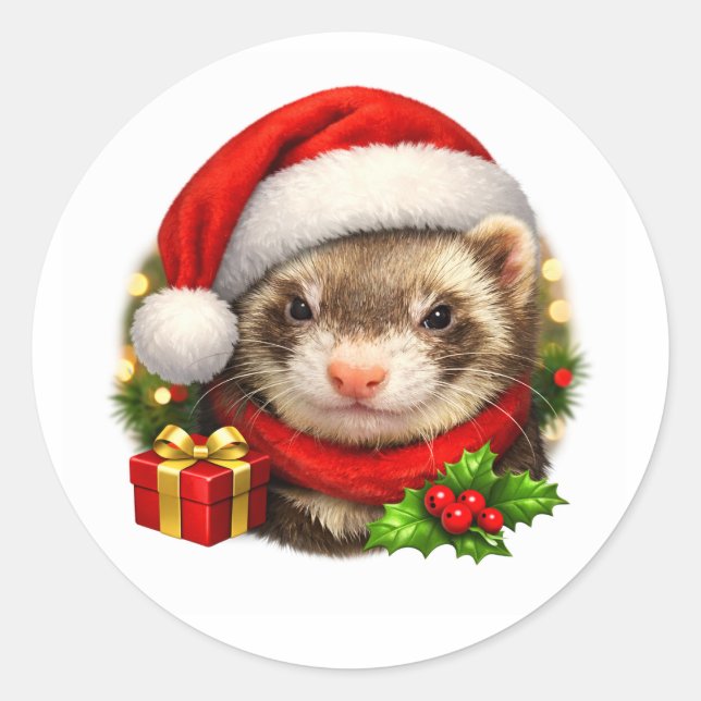 Autocollant Furet de Noël (Devant)