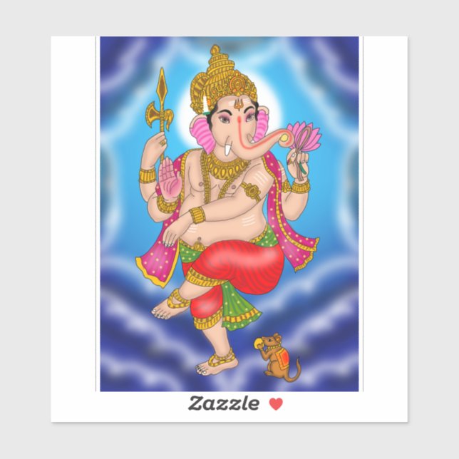 Autocollant Ganesha dansant  (Feuille)