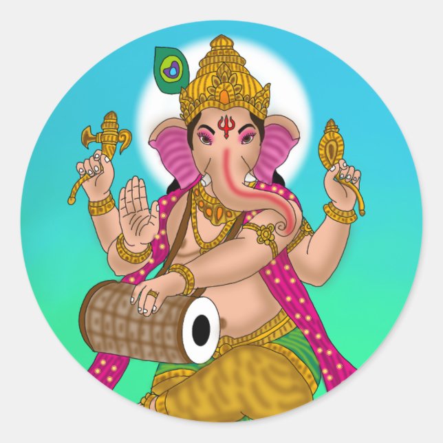 Autocollant Ganesha dansant (Devant)