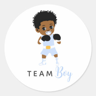 Autocollant garçon de l'équipe de boxe bleue pour