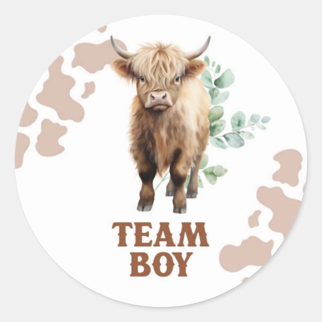 Autocollant garçon équipe vache génisse ou taureau (Devant)