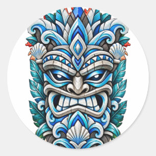 Autocollant Gardien Tiki Blue Ice