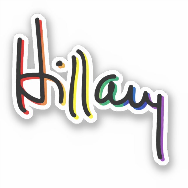 Autocollant Gay Pride Hillary Clinton (Recto)