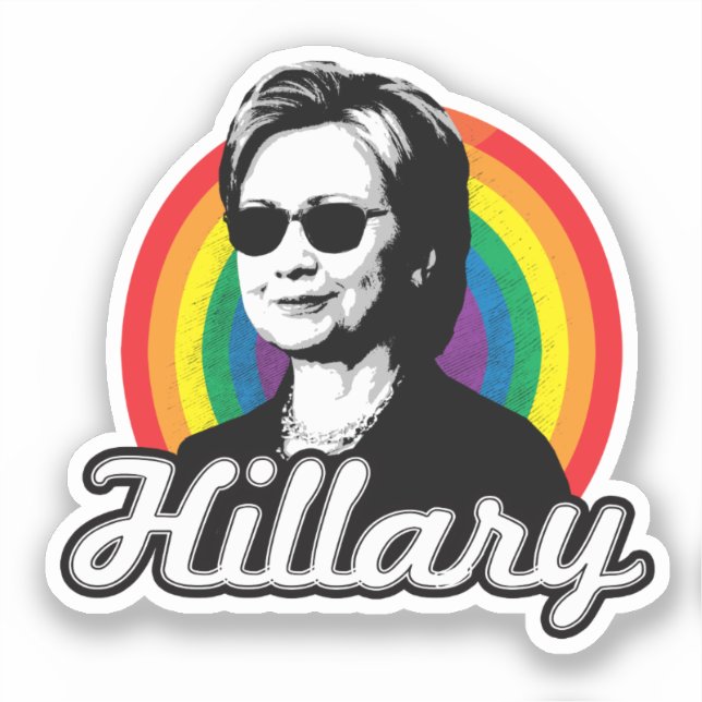 Autocollant Gay Pride Hillary Clinton (Recto)