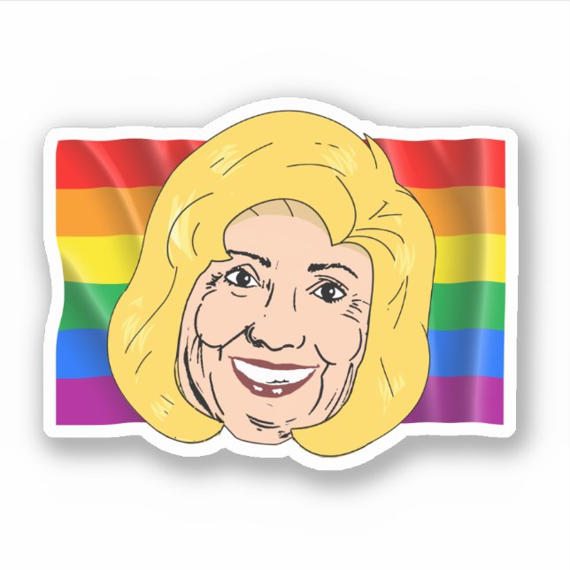 Autocollant Gay Pride Hillary Clinton (Devant)