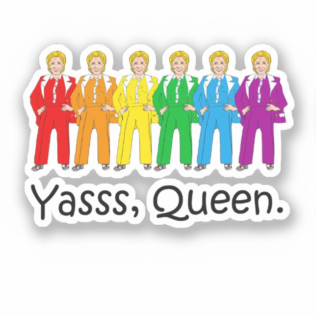 Autocollant Gay Pride Hillary Clinton (Recto)