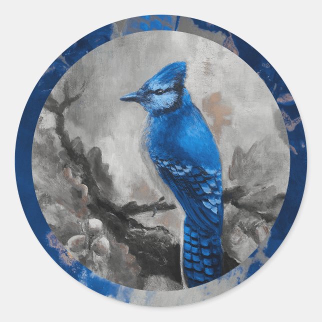 Autocollant geai bleu (modèle bleu) (Devant)