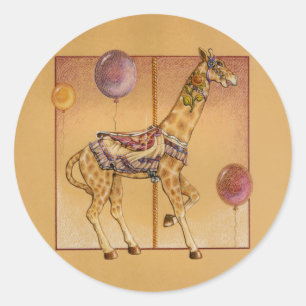 Autocollant - girafe de carrousel