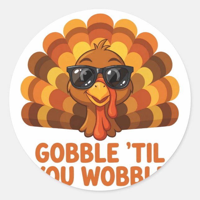Autocollant Gobble Til You Wobble (Devant)