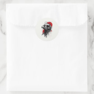 Autocollant gothique grunge crâne de corbeau edgy