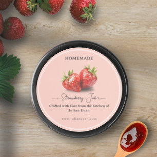 Autocollant Gourmet Maison Fraise Aquarelle