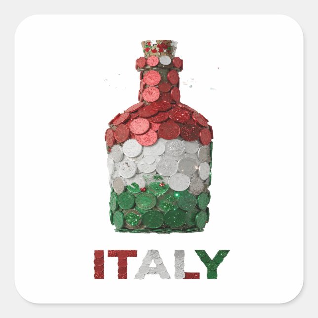 Autocollant graphique argent pelable ITALIE (Devant)