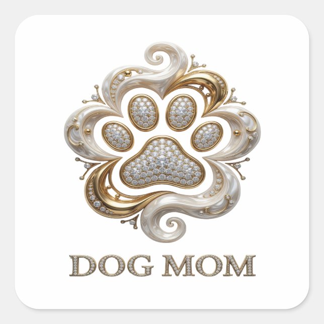 Autocollant graphique Luxe Gold DOG MOM (Devant)