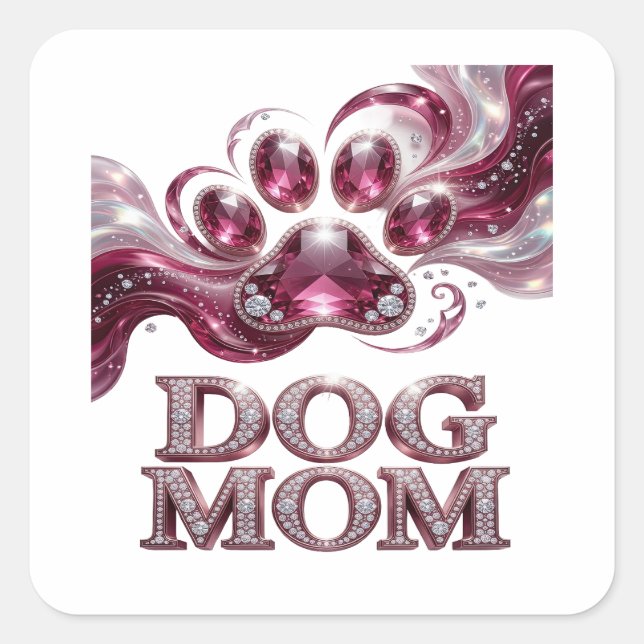 Autocollant graphique MAMAN CHIEN Rose tendance (Devant)