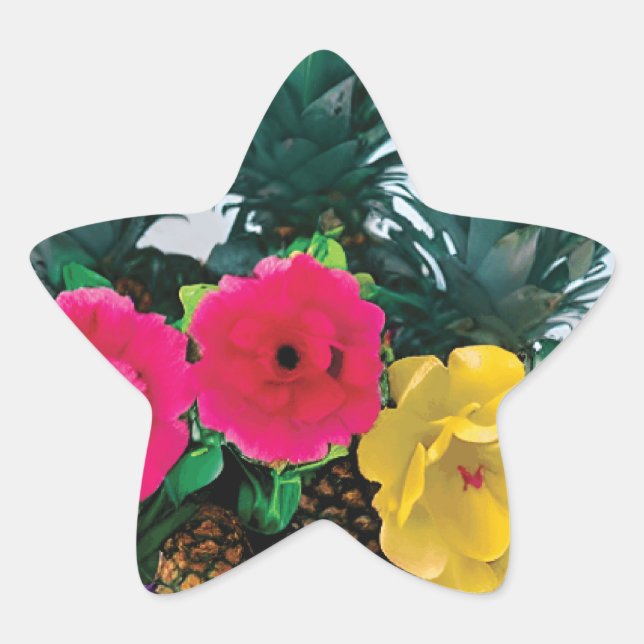 Autocollant graphique numérique de fleur exotique (Devant)