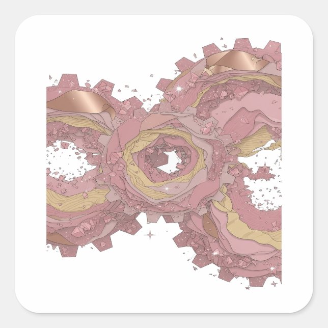 Autocollant graphique ROSE GEAR argent mignon (Devant)