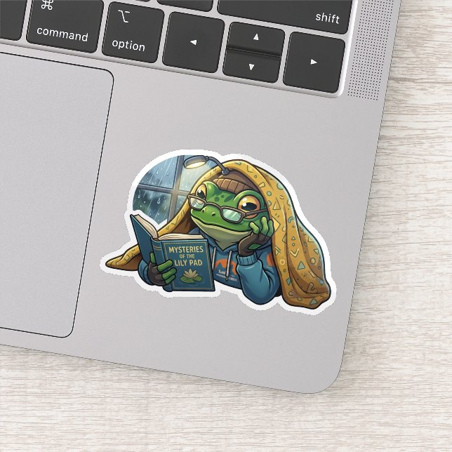 Autocollant Grenouille de Lecture Confortable (Détail)