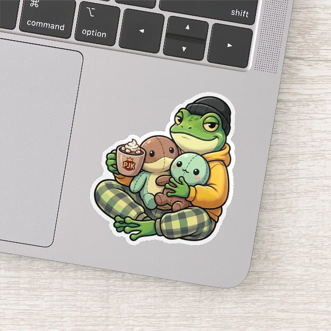 Autocollant Grenouille en Pyjama Cozy (Détail)