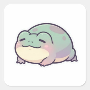 Autocollant Grenouille Endormie Mignon Grenouille