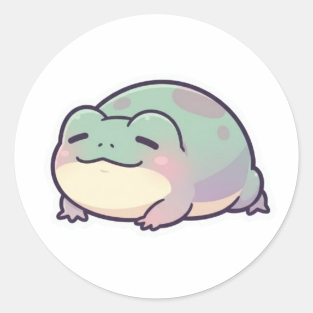 Autocollant Grenouille Endormie Mignon Grenouille  (Devant)