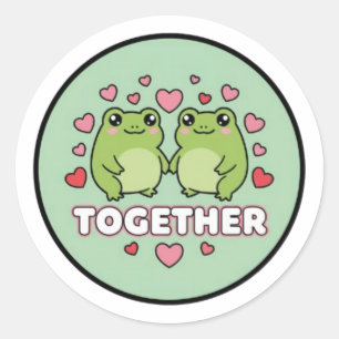 Autocollant Grenouille Ensemble Couple Mignon Gren