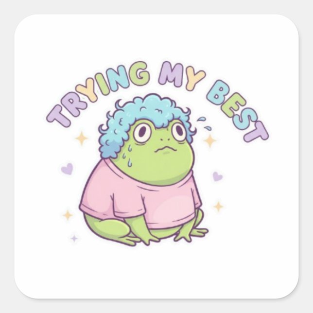 Autocollant Grenouille Faisant de Mon Mieux Kaw (Devant)