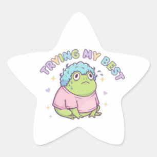Autocollant Grenouille Faisant de Mon Mieux Kaw