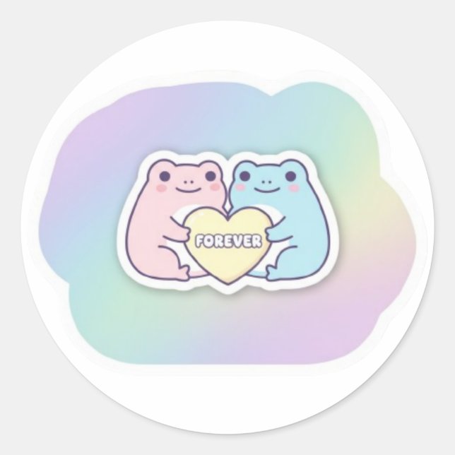 Autocollant Grenouille Forever Mignon Couple Greno (Devant)