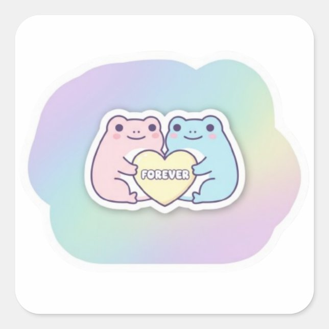 Autocollant Grenouille Forever Mignon Couple Greno (Devant)