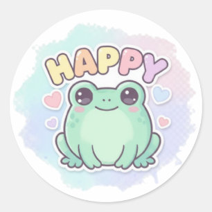 Autocollant Grenouille Heureuse Grenouille Mignonn