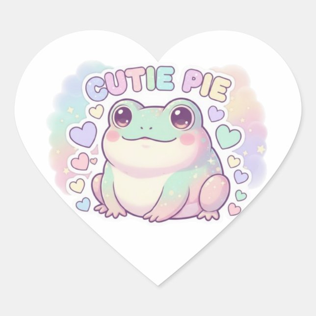 Autocollant Grenouille Mignonne Cuite Pie Ae (Devant)